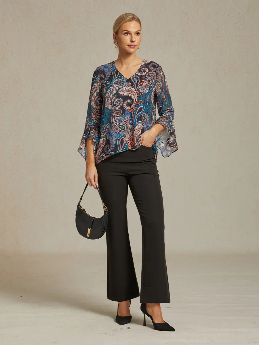 High-stretch Bootcut-broek met Slankmakende Pijpvorm, Mid-rise en Zakken