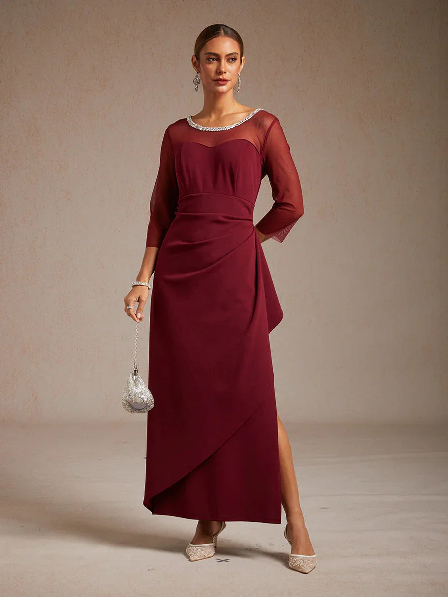 Elegante Galajurk met Kralen en Illusion-halslijn