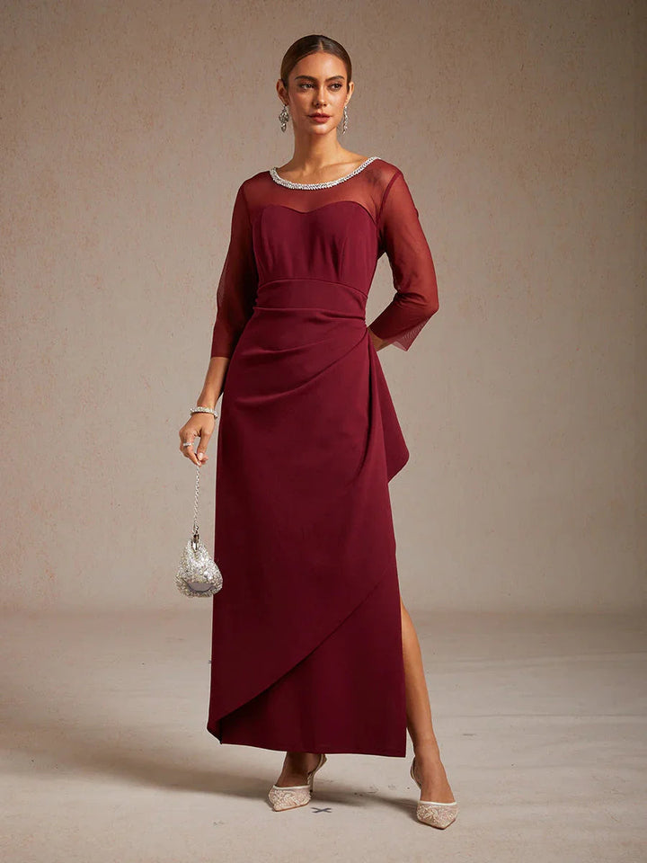 Elegante Galajurk met Kralen en Illusion-halslijn