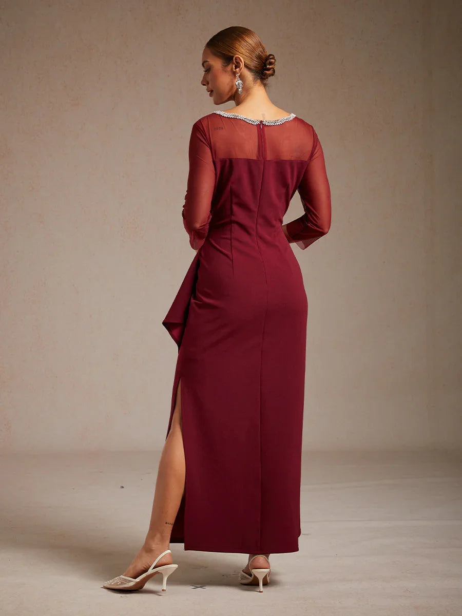 Elegante Galajurk met Kralen en Illusion-halslijn