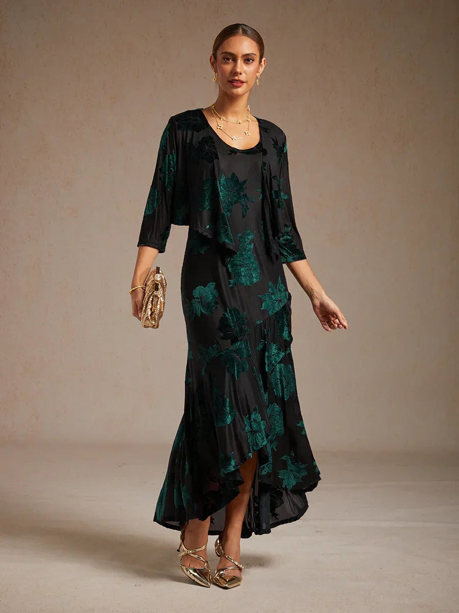 Floral Stretch 3/4 Sleeve Shrug