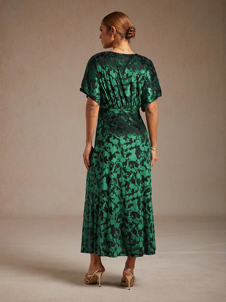 Maxi-jurk Met V-hals En Bloemenprint