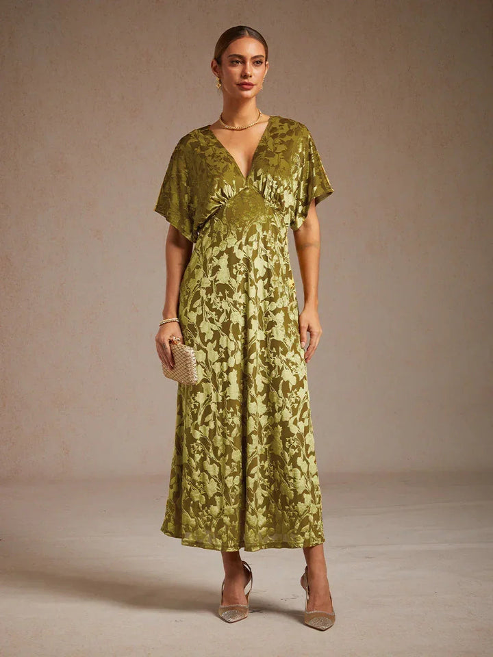 V-Neck Floral Maxi Dress