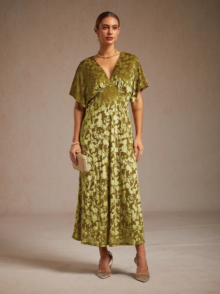 V-Neck Floral Maxi Dress