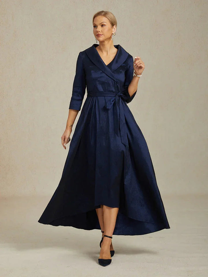Stretch-taffeta Cocktailjurk met Bindceintuur