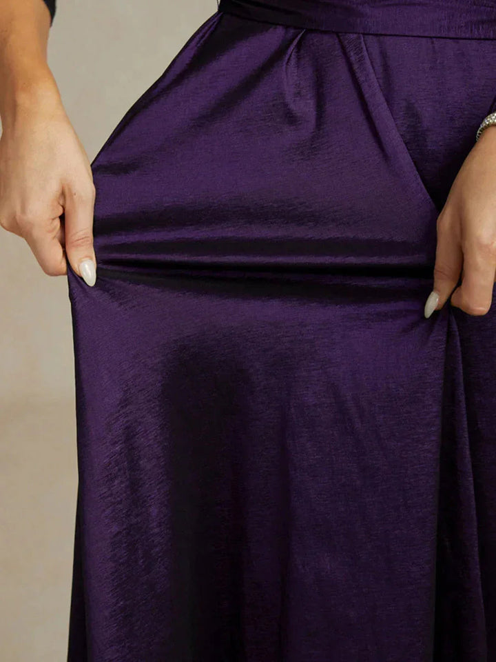 Stretch-taffeta Cocktailjurk met Strikceintuur