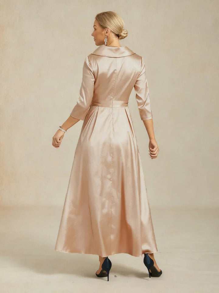Stretch-taffeta Cocktailjurk met Bindceintuur