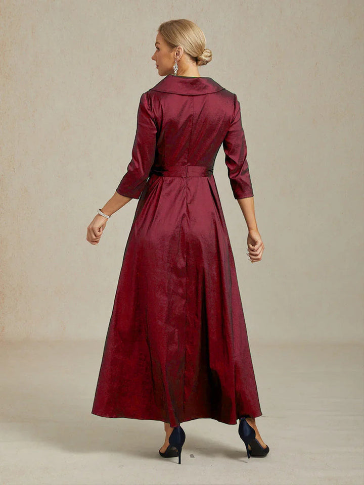 High Low Taffeta Cocktail Dress with Tie Belt