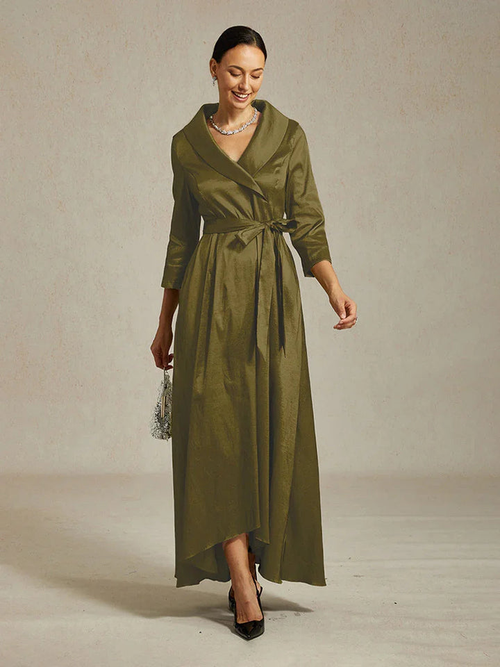 Stretch-taffeta Cocktailjurk met Bindceintuur