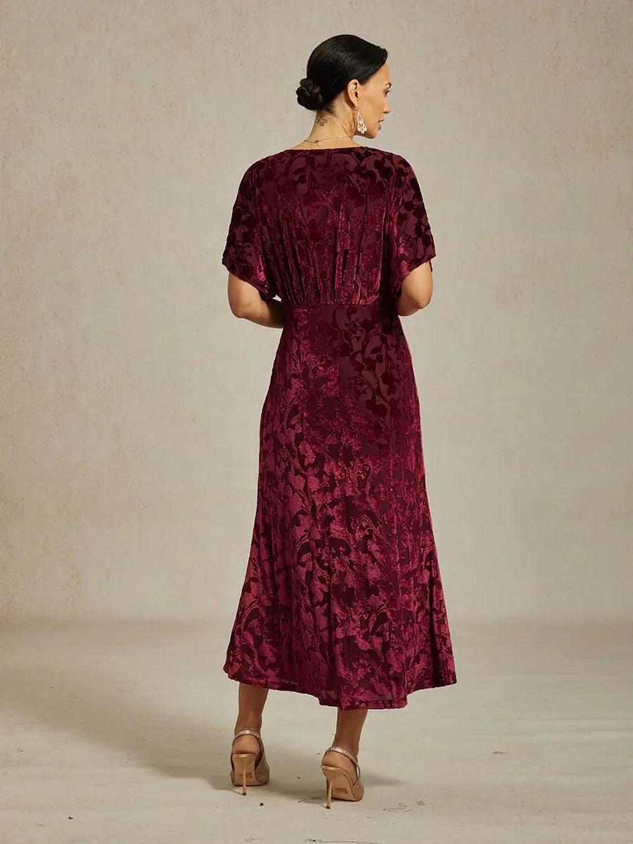 Maxi-jurk Met V-hals En Bloemenprint