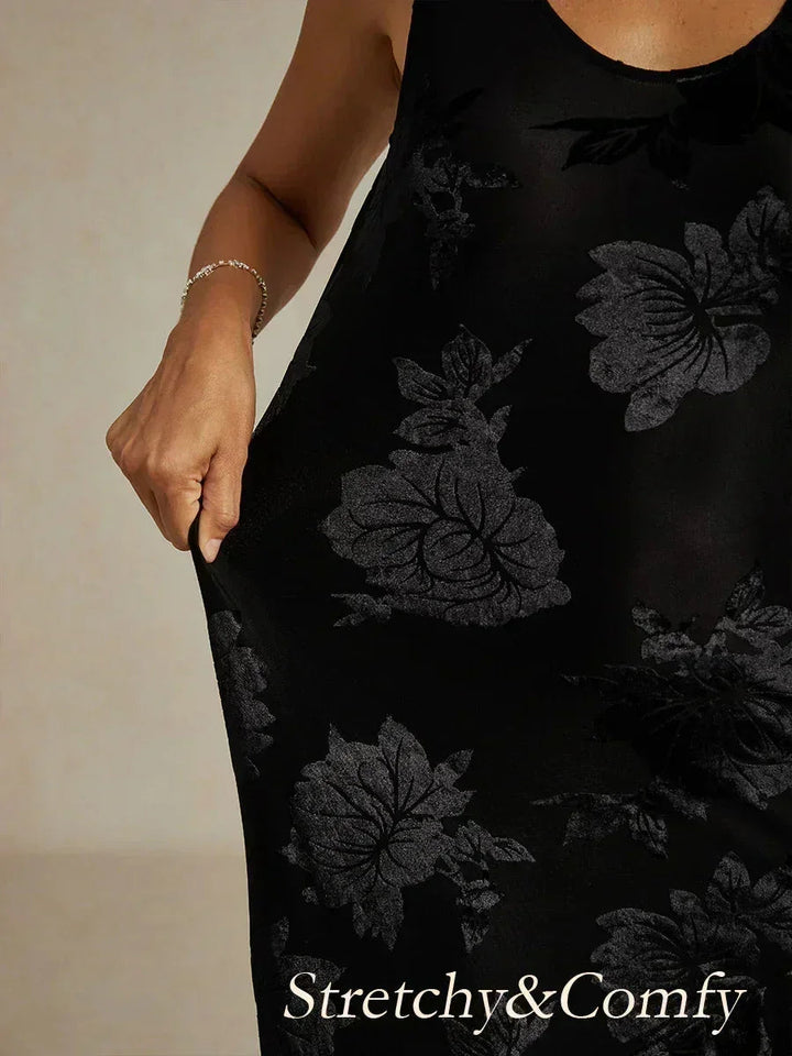 Avondjurk Met Bloemenprint En Asymmetrische Zoom