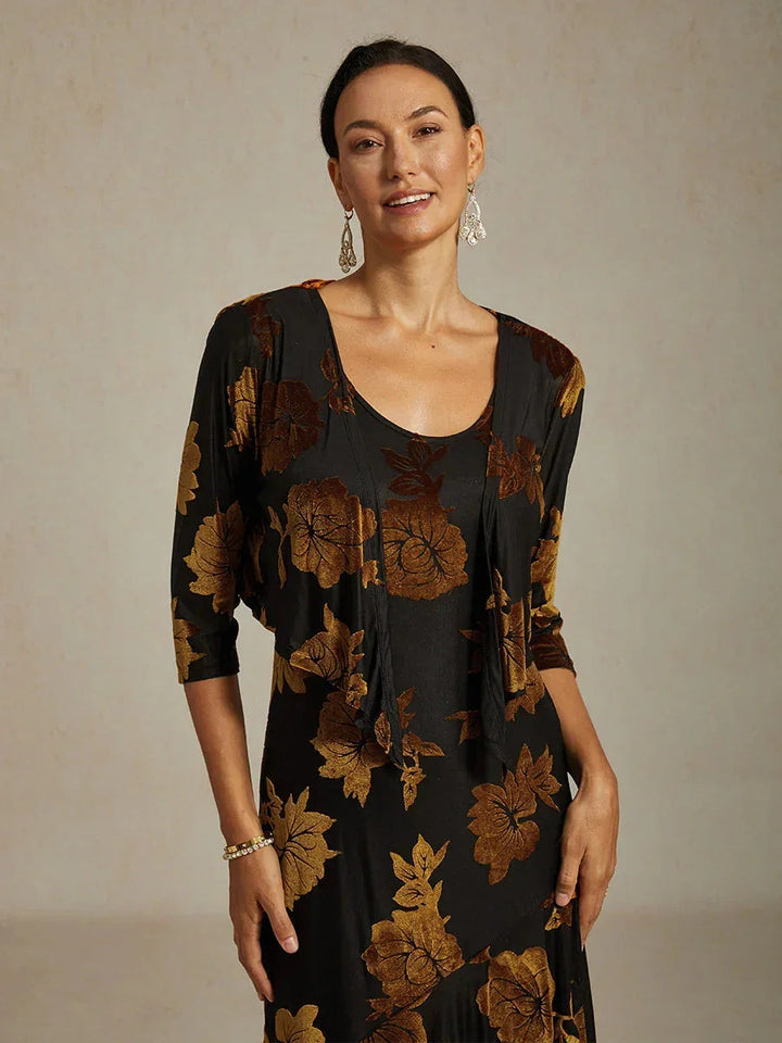 Floral Stretch3/4 Sleeve Shrug
