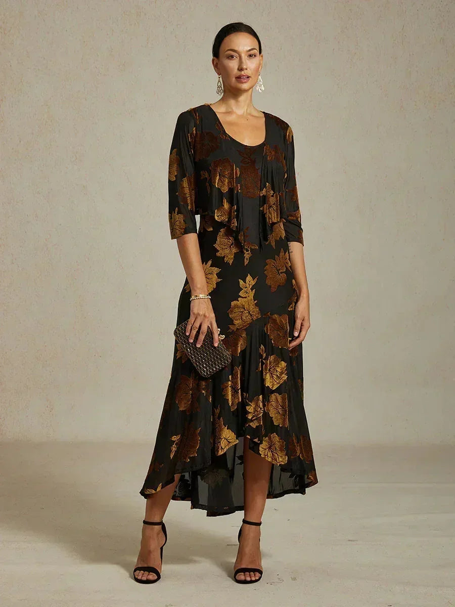 Floral Stretch 3/4 Sleeve Shrug