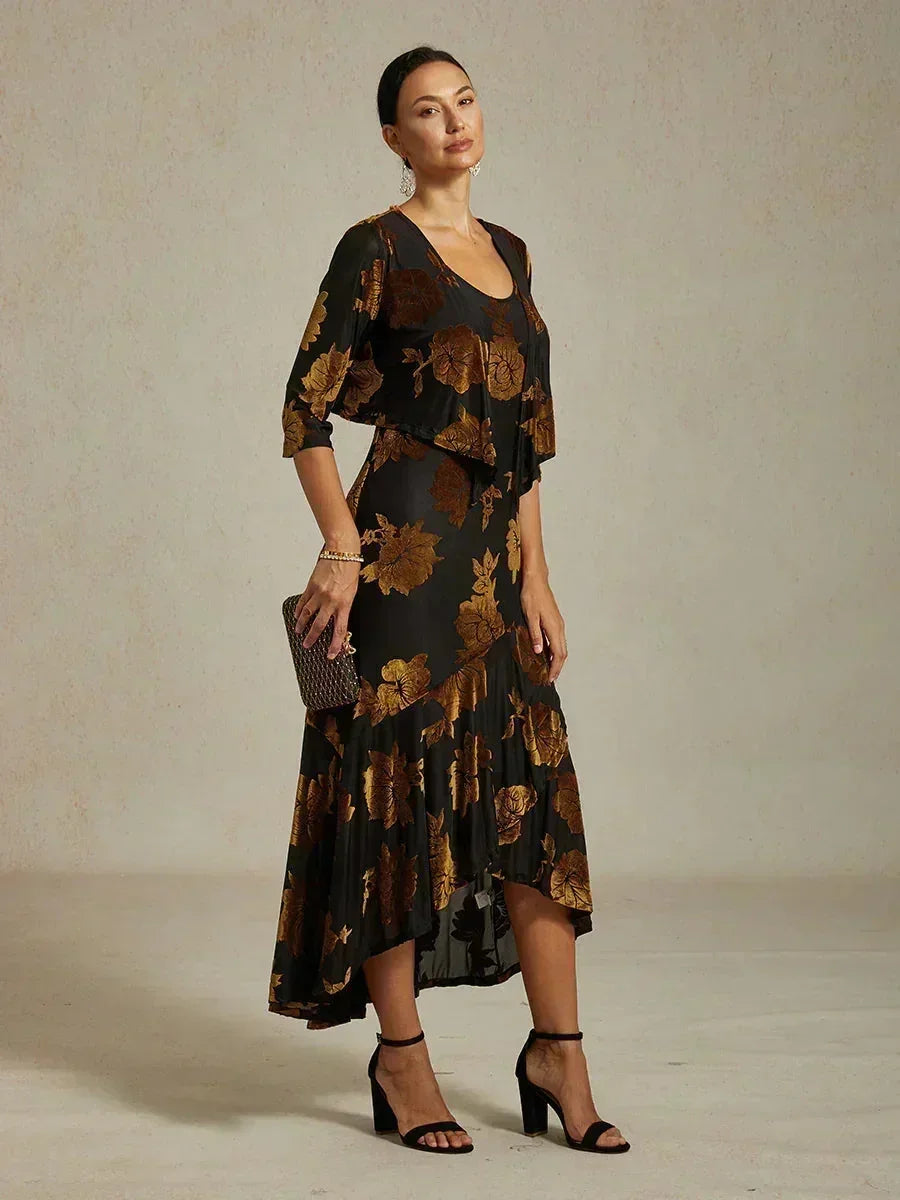 Floral Stretch 3/4 Sleeve Shrug