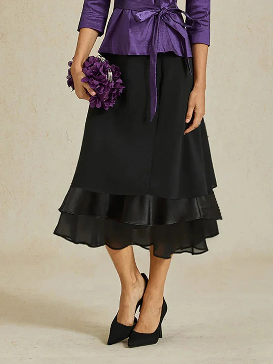 Gelaagde Chiffon Theelange Rok
