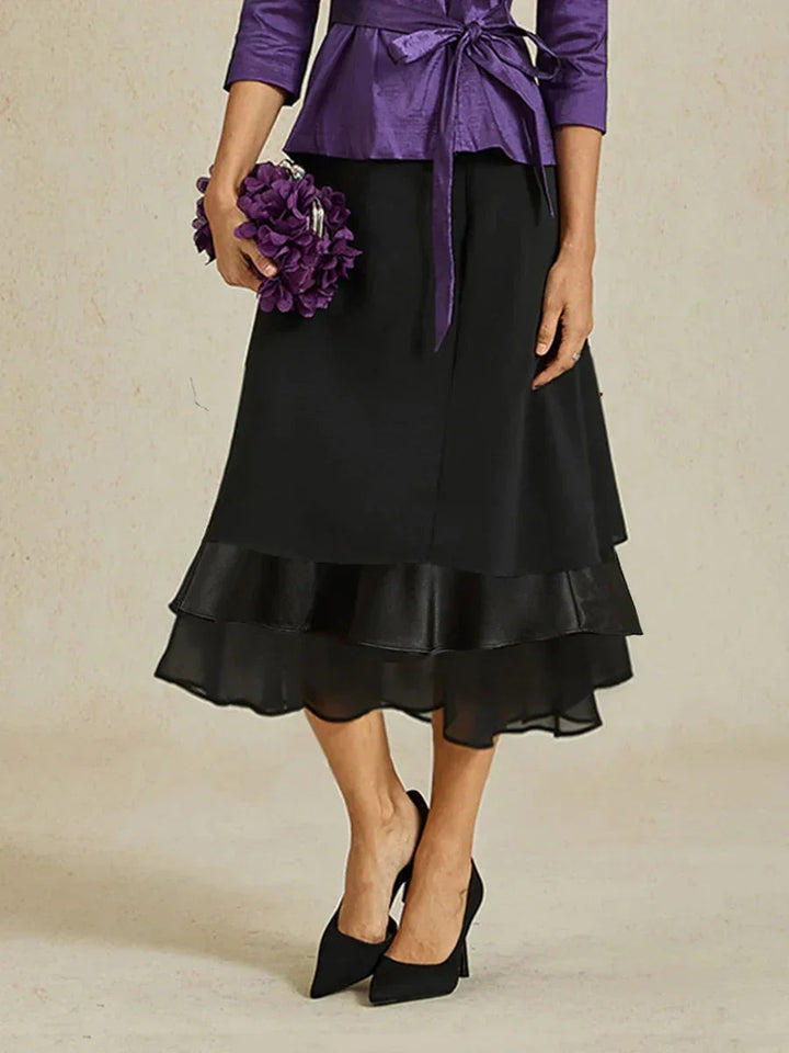 Gelaagde Chiffon Theelange Rok