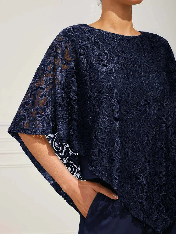 Elegant Kanten Top Met Vleermuismouwen