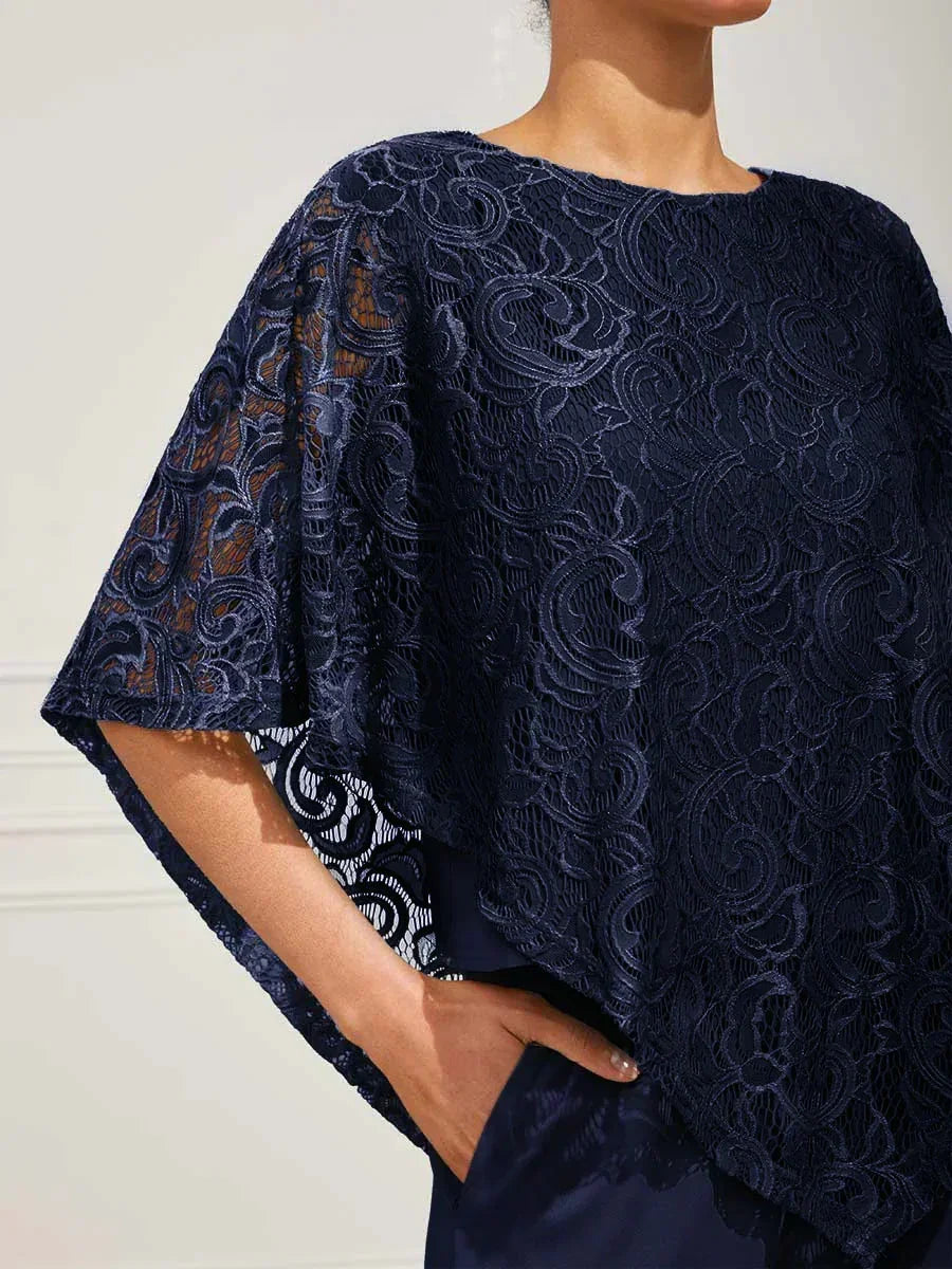 Elegant Lace Batwing Sleeve Top