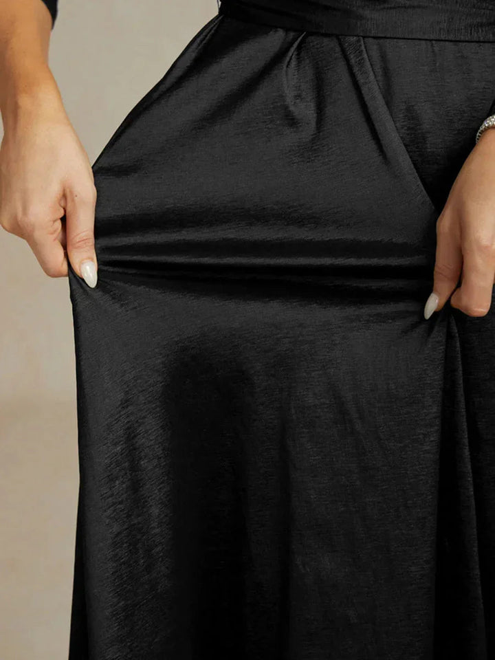 Stretch-taffeta Cocktailjurk met Bindceintuur