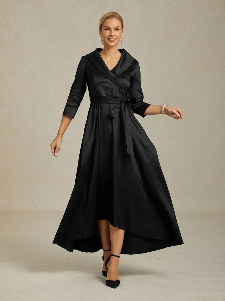 Stretch-taffeta Cocktailjurk met Bindceintuur