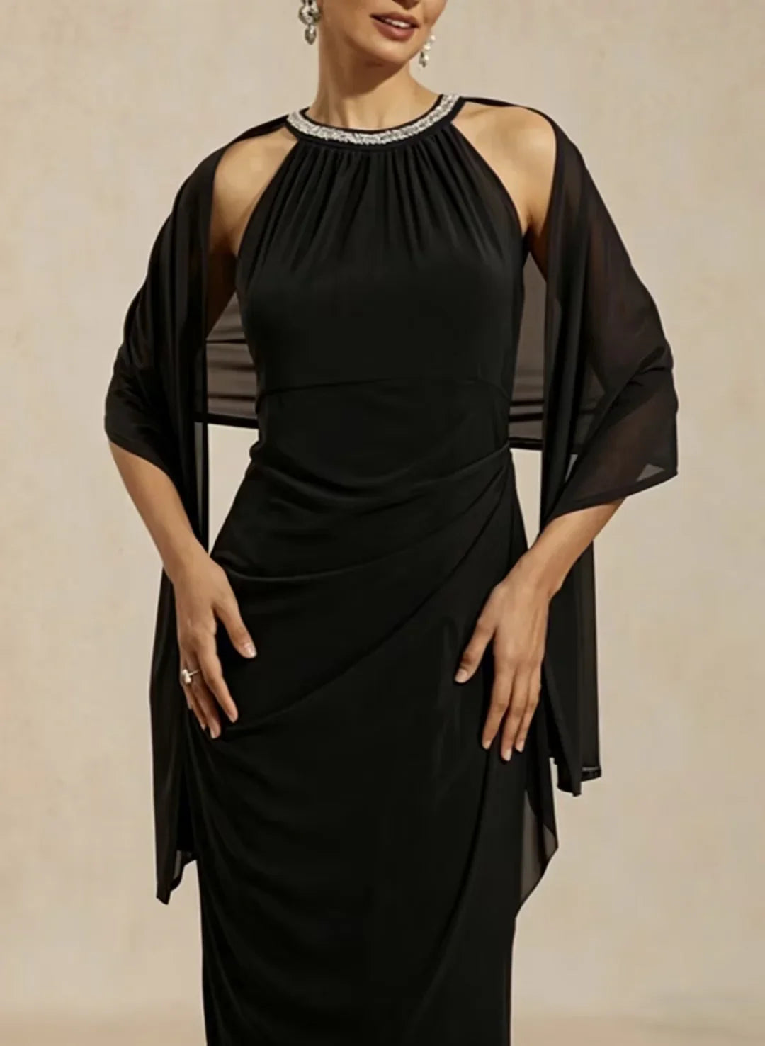 Stretch Mesh Long Shawl Wrap