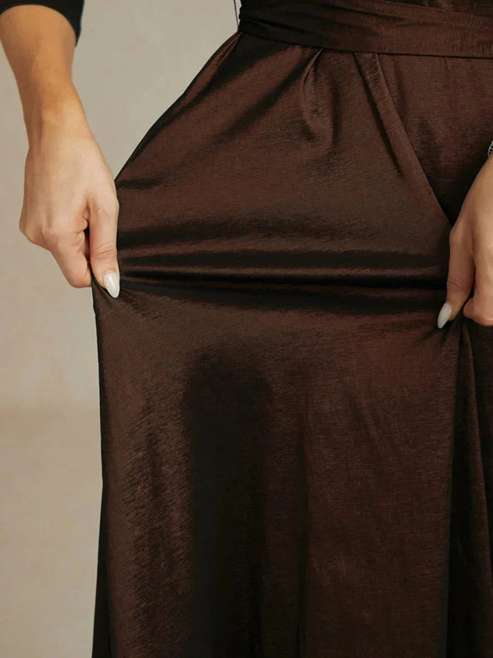 Stretch Tafeta Cocktailjurk met Strikceintuur