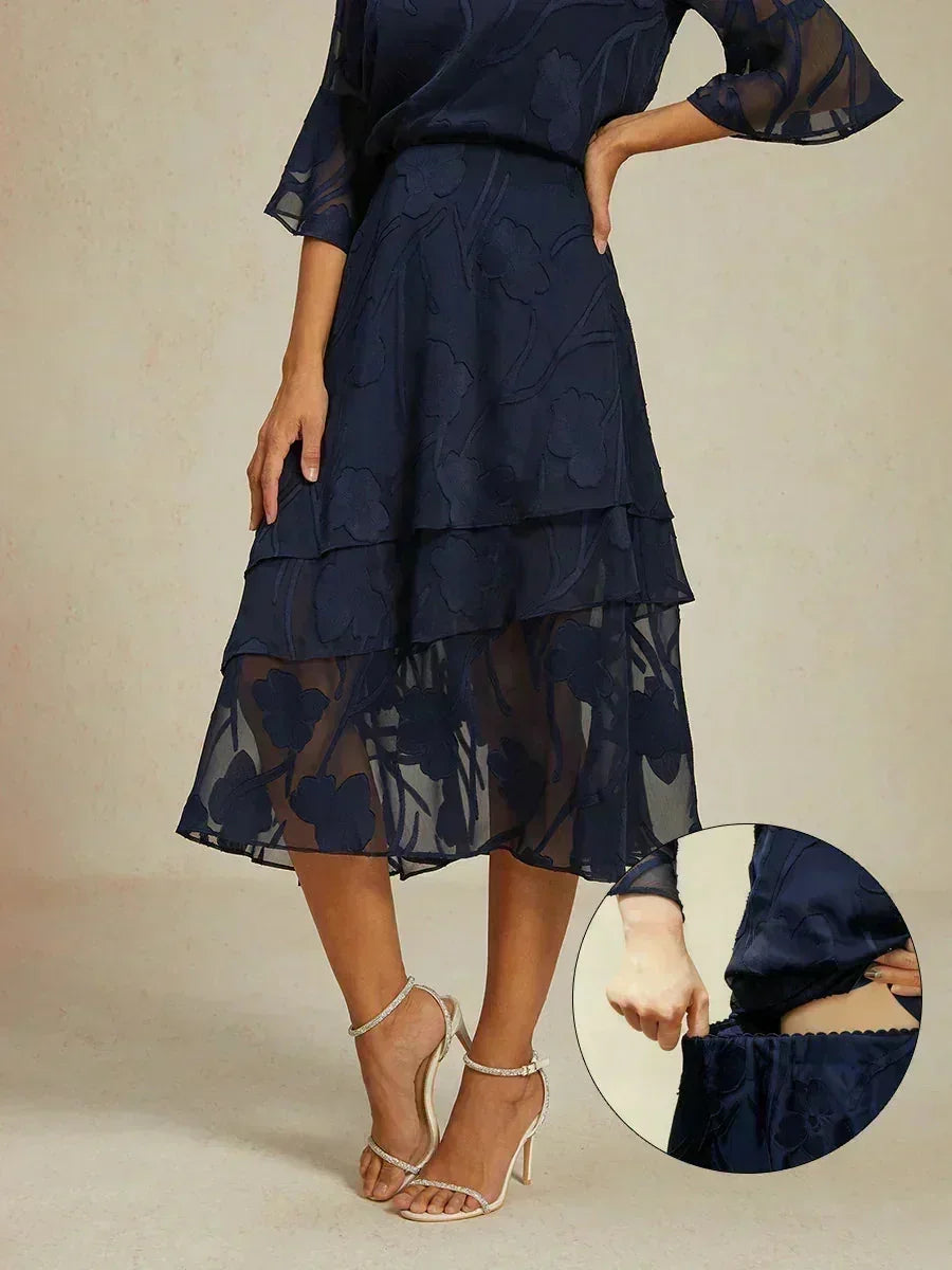 Chiffon Midi-rok met Bloemen