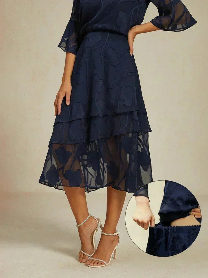 Chiffon Midi-rok met Bloemenprint