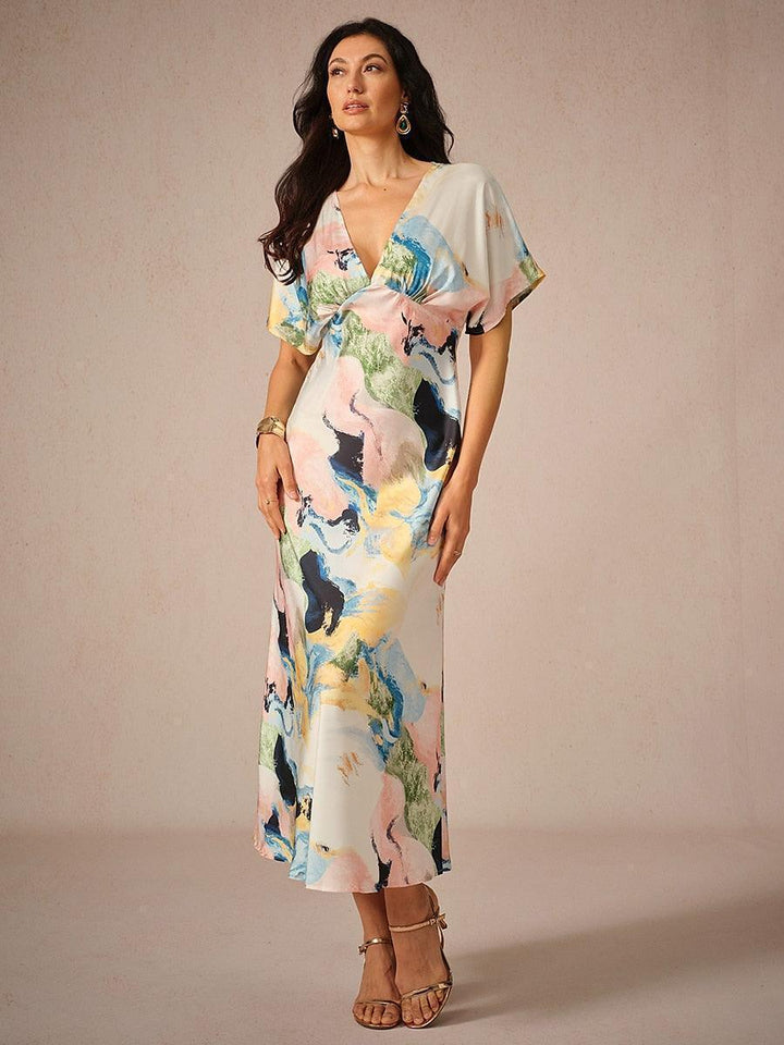 Satijnen Boho Maxi-jurk