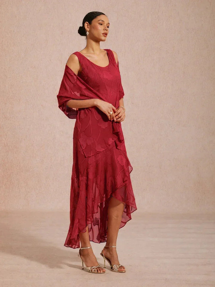 Sheer Floral Chiffon Shawl