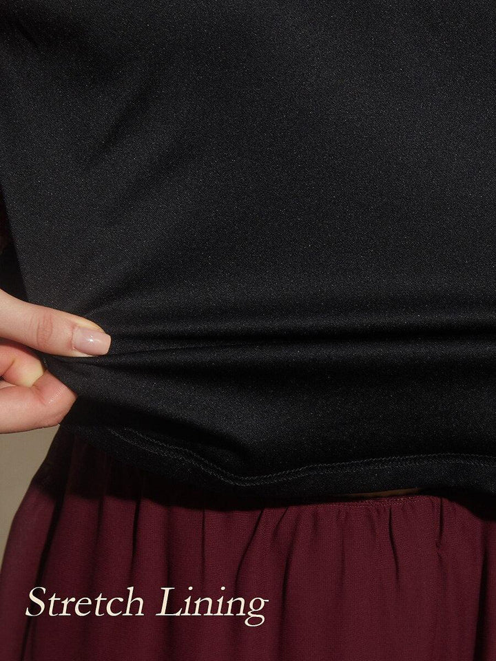 Chiffonblouse Met Ruches, Open Schouders En Metallicdetail