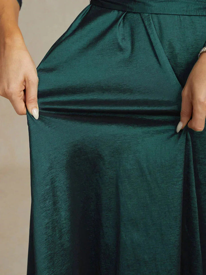 Stretch-taffeta Cocktailjurk met Bindceintuur