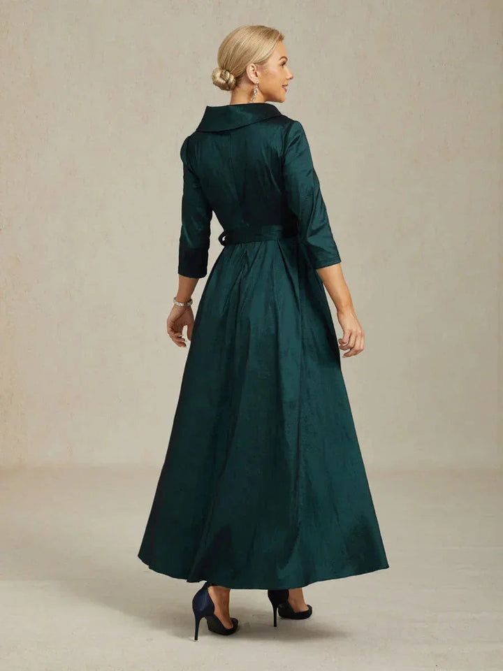Stretch-taffeta Cocktailjurk met Bindceintuur