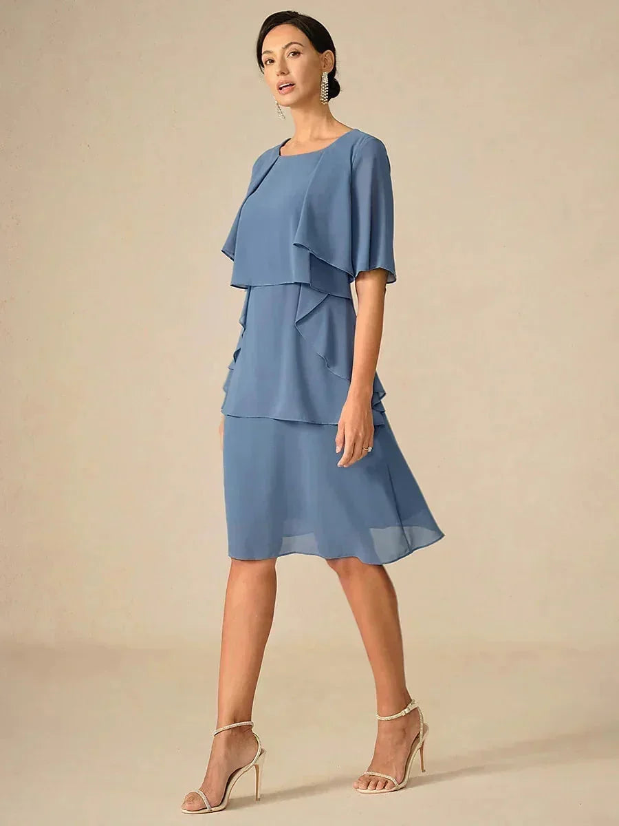 Elegante Gelaagde Chiffonjurk