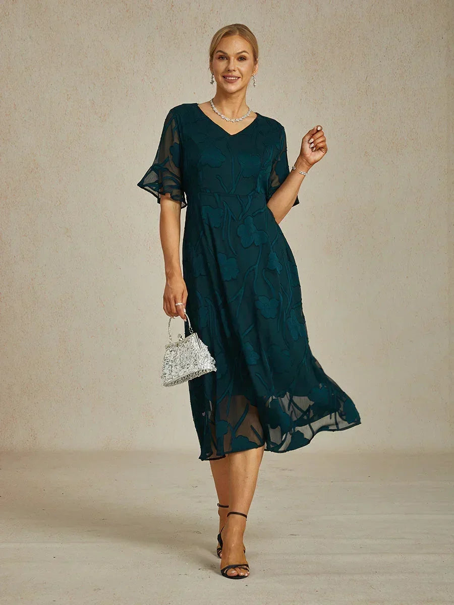 Bloemenprint Midi Semi-formele Jurk