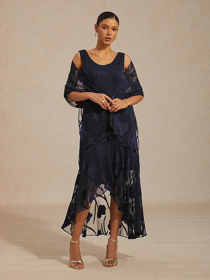 Sheer Floral Chiffon Shawl