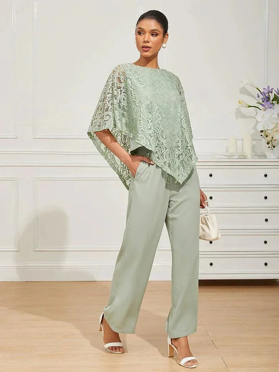 Elegant Kanten Top Met Vleermuismouwen