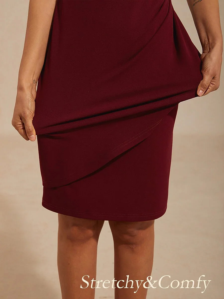 Elegant Ruffle Dress with Beaded  Detail