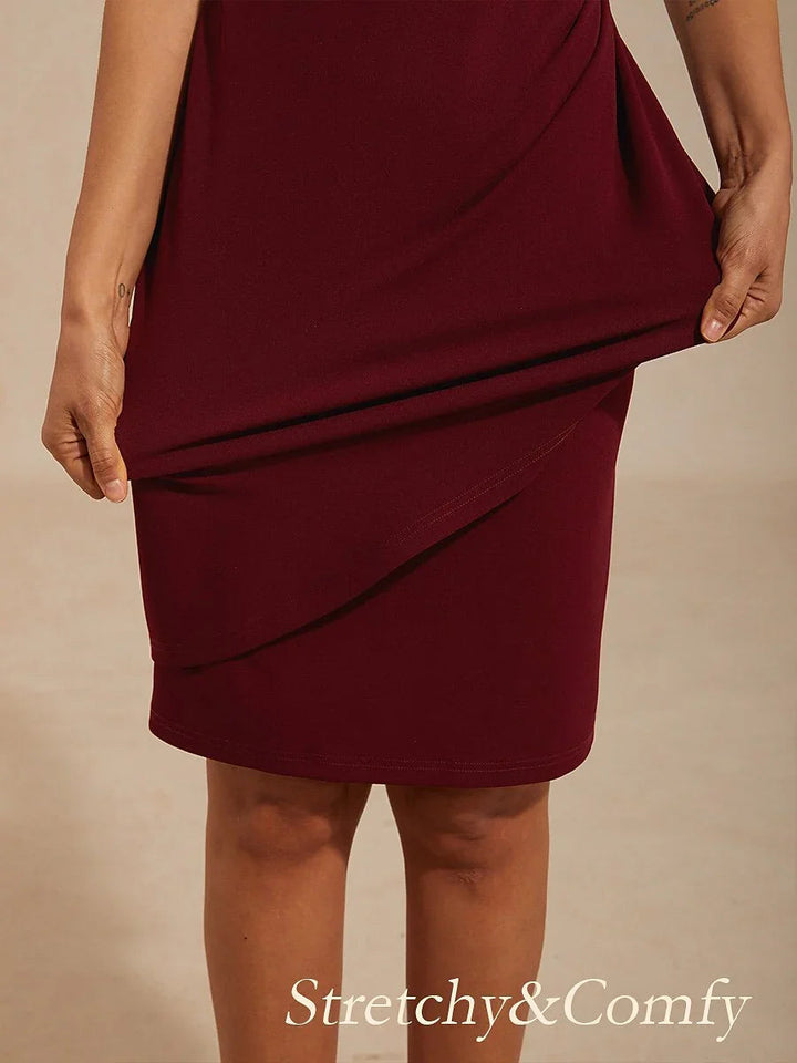Elegant Ruffle Dress with Beaded  Detail