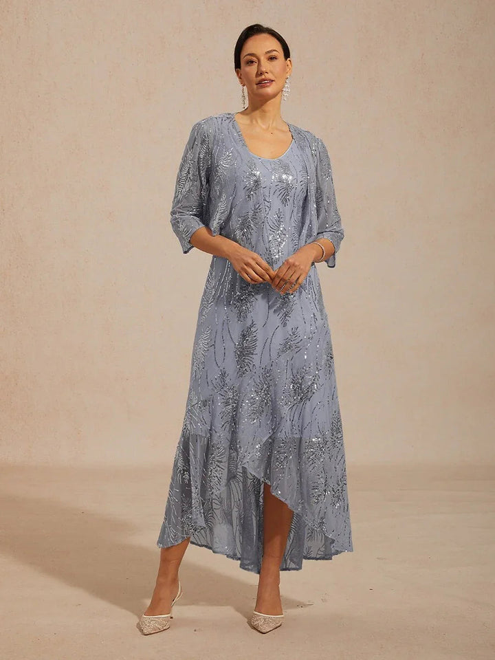 Mesh Sequin Short Shrug with 3/4 Sleeves