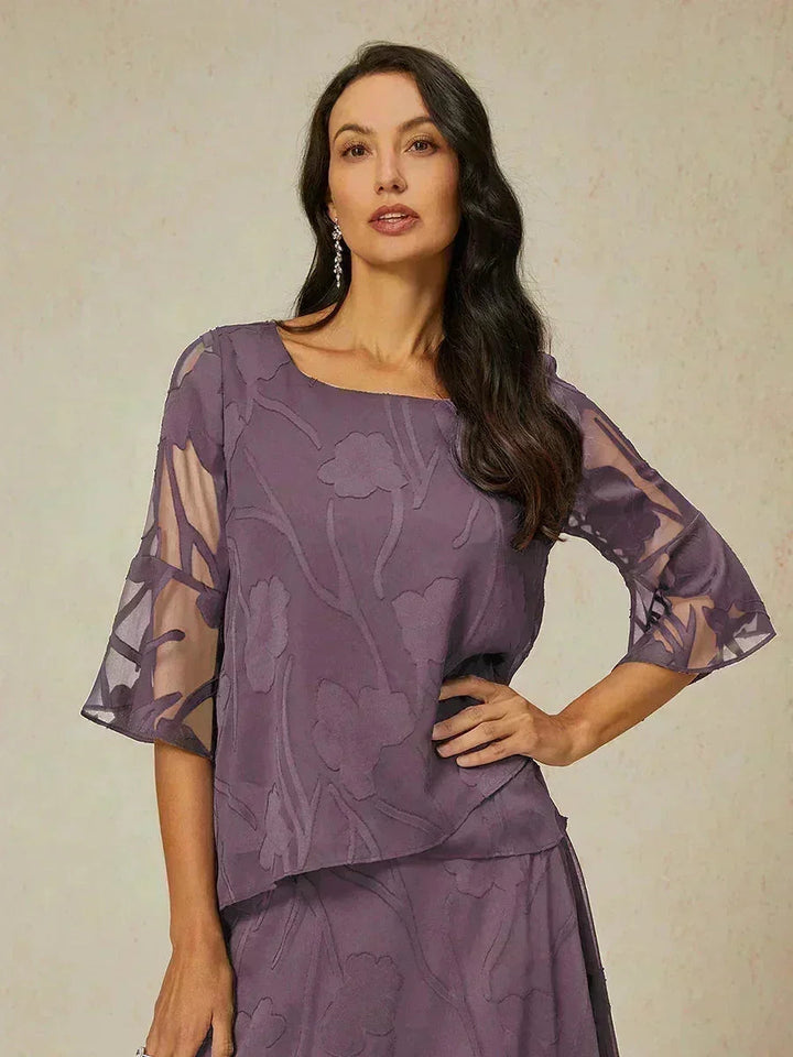 Elegante Chiffonblouse met Asymmetrische Zoom