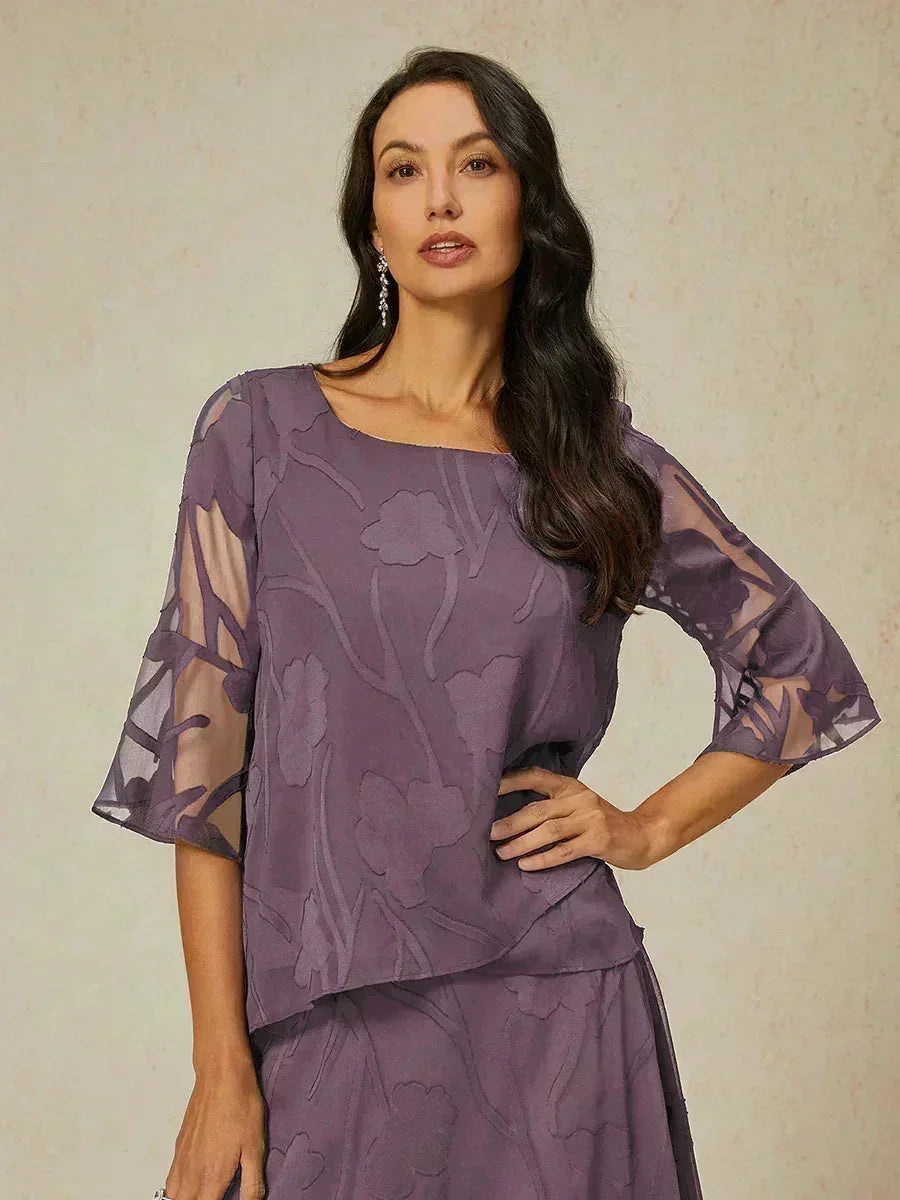 Elegante Chiffonblouse met Asymmetrische Zoom