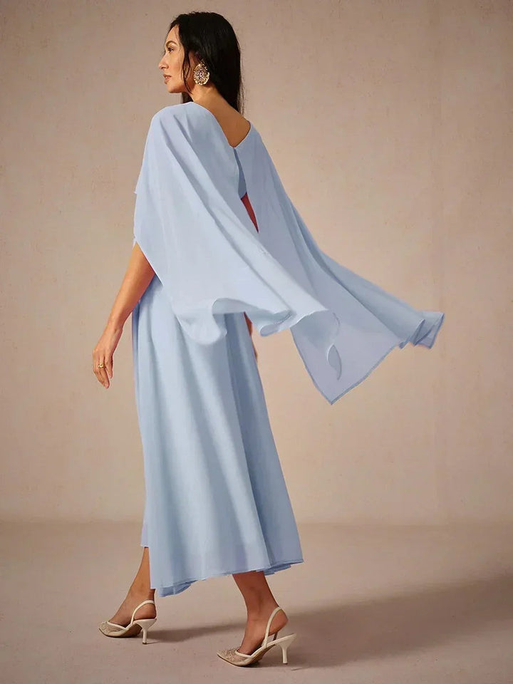 Tweezijdig Draagbare Doorzichtige Chiffon Maxi-jurk