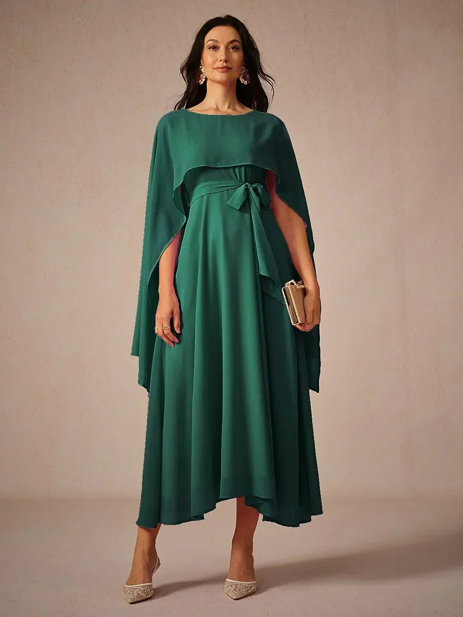Op Twee Manieren Draagbare Doorzichtige Chiffon Maxi-jurk
