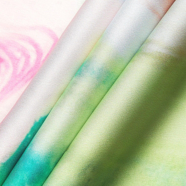 Satijn Tie-dye Marmerprint Maxi-jurk
