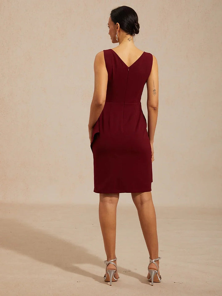 Elegant Ruffle Dress with Beaded  Detail