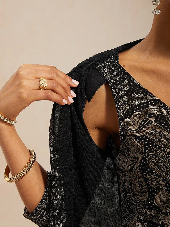 Paisley Gebreide Top Met Subtiel Paillettenaccent