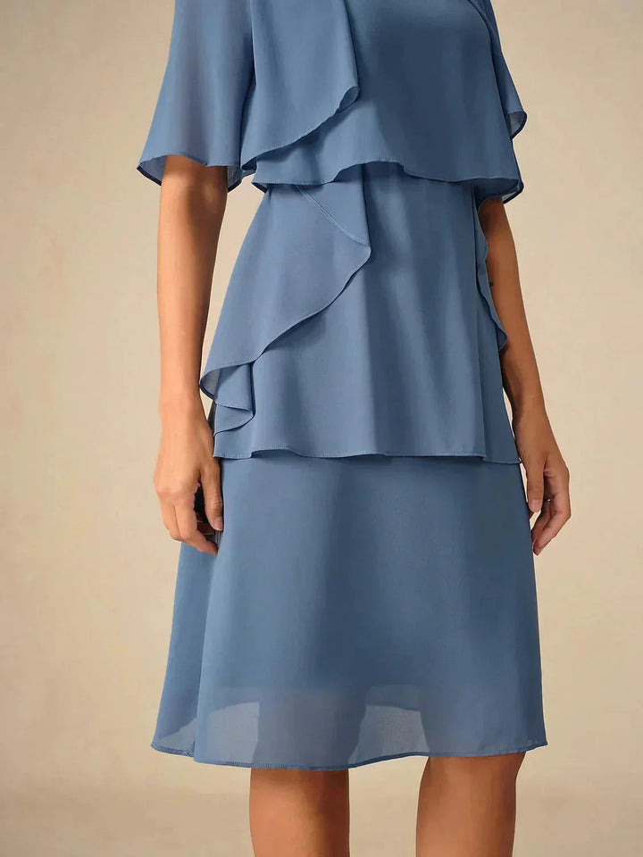 Elegante Gelaagde Chiffonjurk