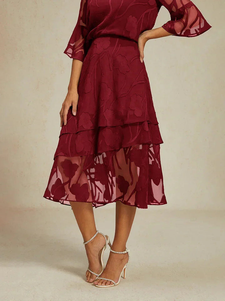 Bloemen Chiffon Midi Rok