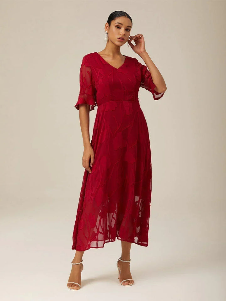 Bloemenprint Midi Semi-formele Jurk